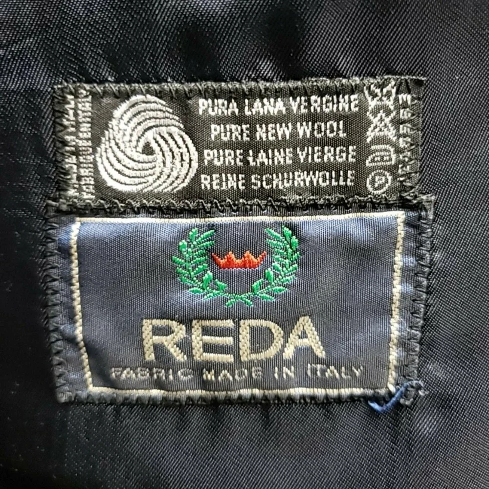Vito Rufolo Suit Jacket Blazer Mens 42R Blue Stripe Wool Double Breasted Italy
